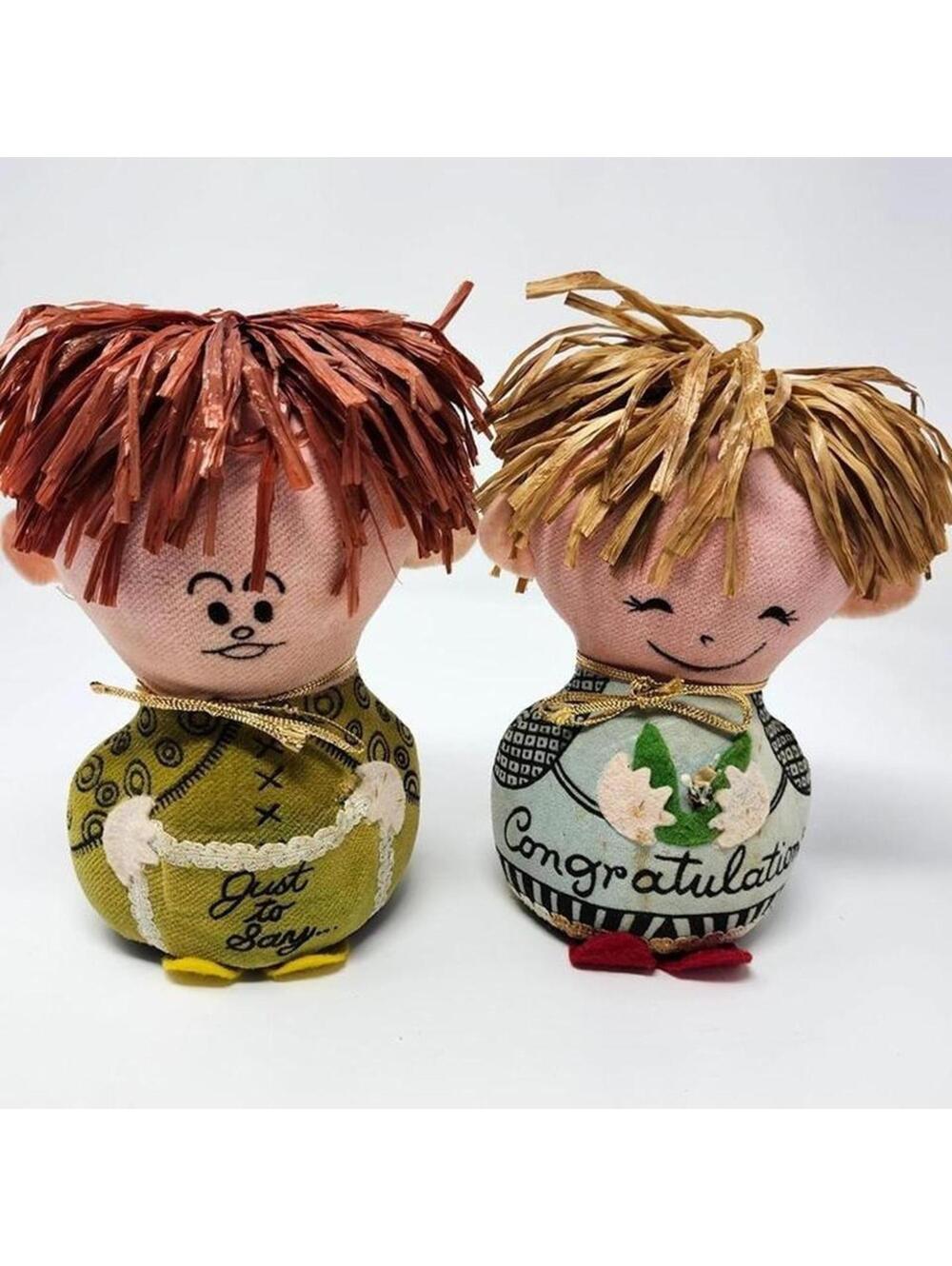 Set of 2 1960 Western Union Dolly-Grams Congratulations - Just to Say Gift Dolls